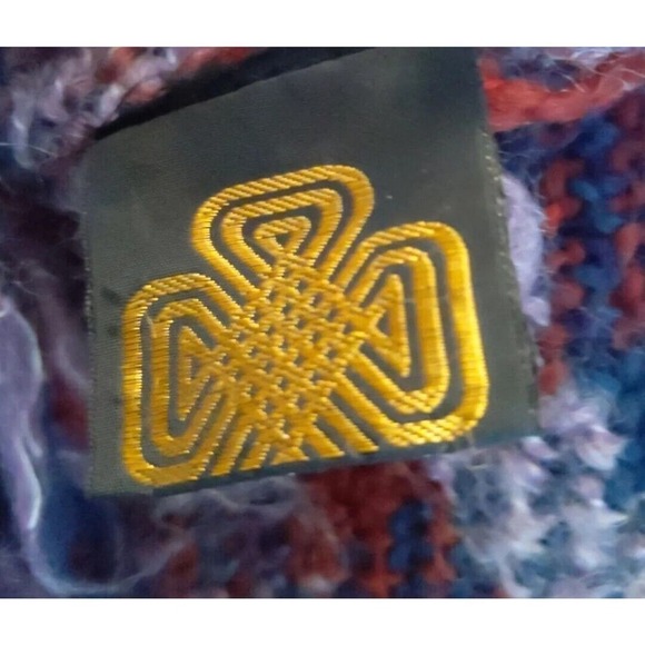 Vintage Tapestries Ireland Helena Ruuth Blue Purple Maroon Fringe Throw Blanket - Picture 5 of 5